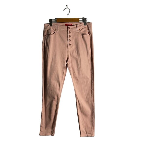 Guess Women's Pink Button-Fly High Waisted Denim Jeans - Picture 1 of 8